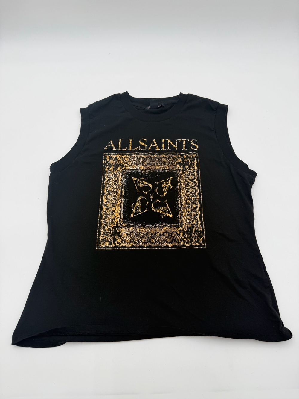 Women’s AllSaints Leana Imogen Logo Muscle Tank sz L - Picture 2 of 7